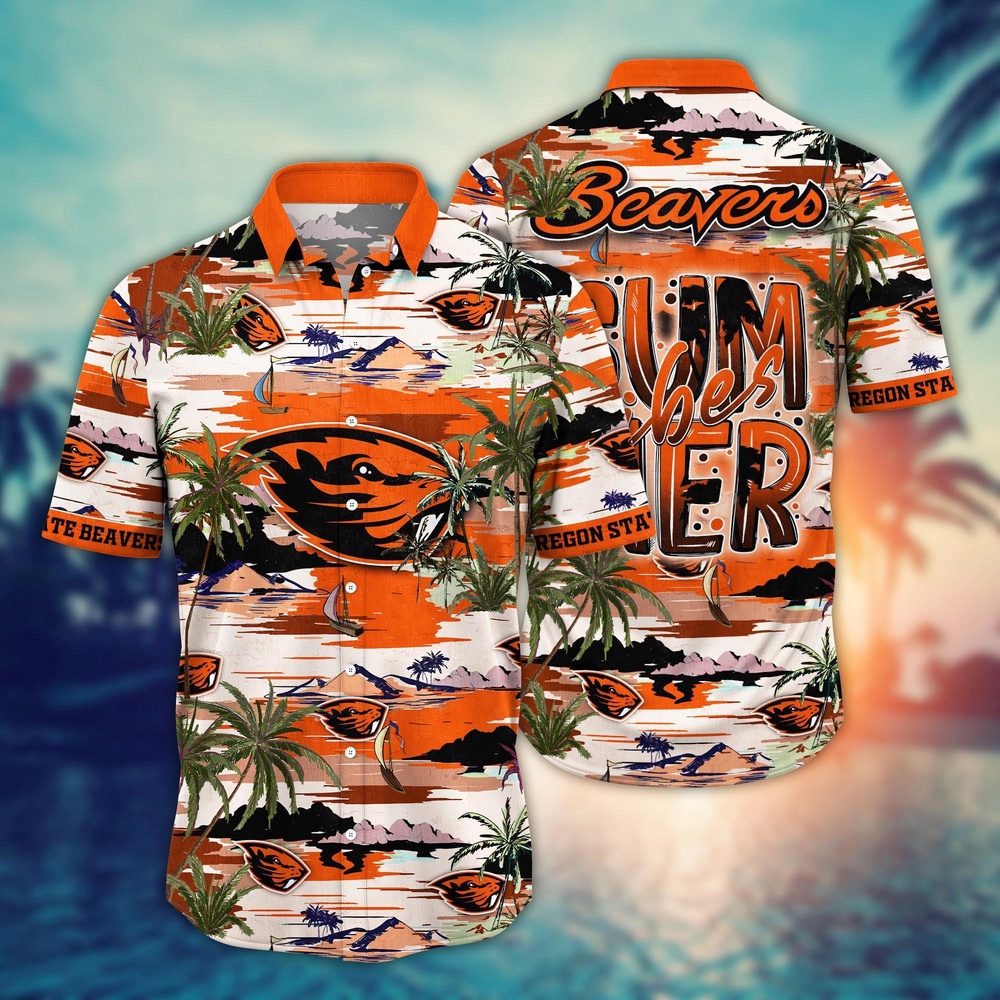 NCAA Oregon State Beavers Hawaiian Shirt Palm Tree Cascade For Sports Fans
