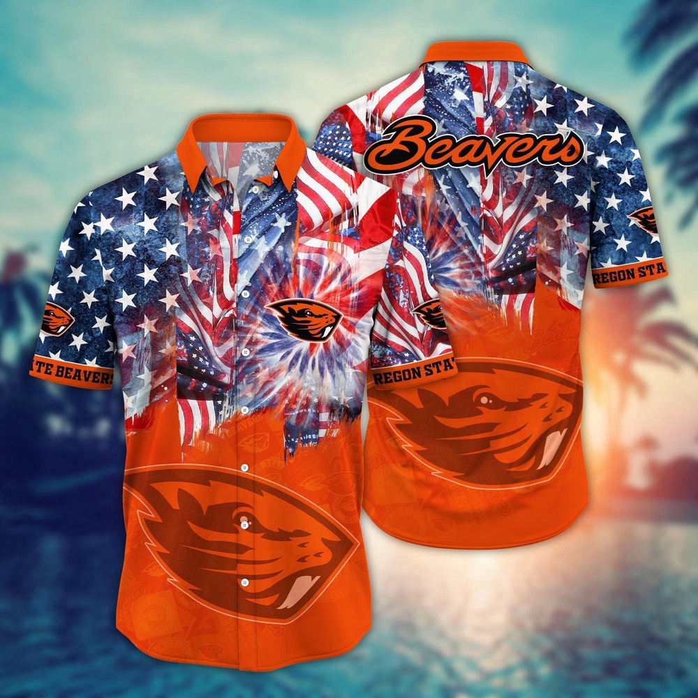 NCAA Oregon State Beavers Hawaiian Shirt Winning Waves Gift For Fans