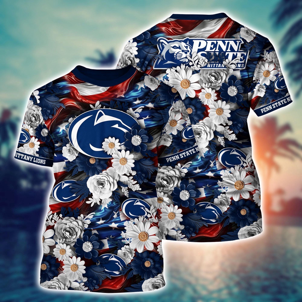 NCAA Penn State Nittany Lions 3D T-Shirt Sporty Elegance For Fans NCAA Penn State Nittany Lions 3D T-Shirt Sporty Elegance For Fans