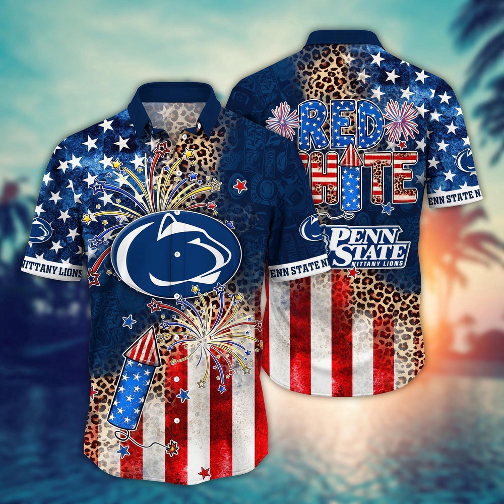 NCAA Penn State Nittany Lions Hawaiian Shirt Floral Fanfare Gift For Fans