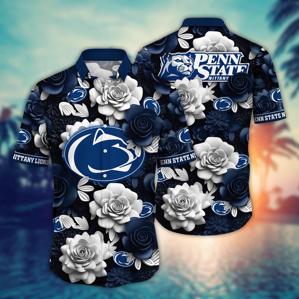 NCAA Penn State Nittany Lions Hawaiian Shirt Floral Rhapsody For Sports Fans