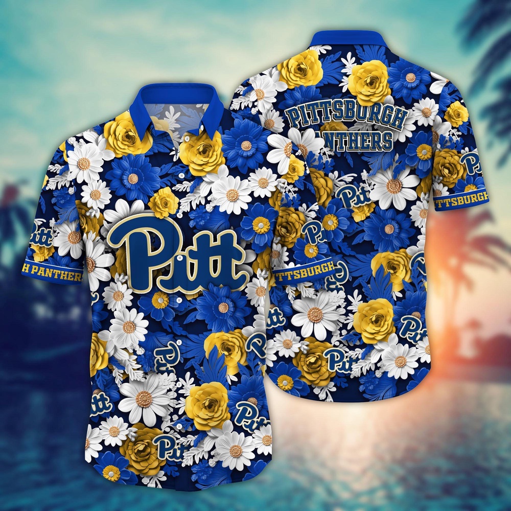 NCAA Pittsburgh Panthers Hawaiian Shirt Cheerful Bloom Beats For Sports Fans NCAA Pittsburgh Panthers Hawaiian Shirt Cheerful Bloom Beats For Sports Fans