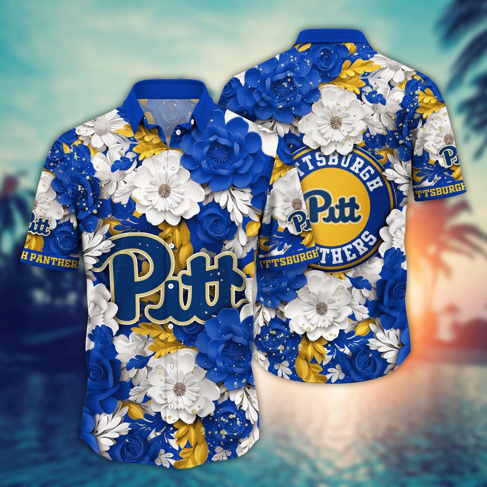 NCAA Pittsburgh Panthers Hawaiian Shirt Floral Finesse Aloha Extravaganza For Fans NCAA Pittsburgh Panthers Hawaiian Shirt Floral Finesse Aloha Extravaganza For Fans
