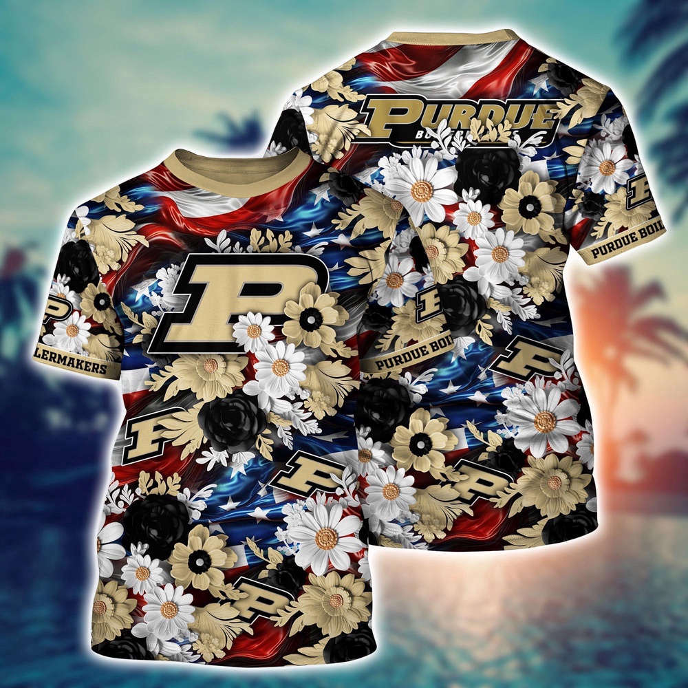 NCAA Purdue Boilermakers 3D T-Shirt Signature Bliss For Fans