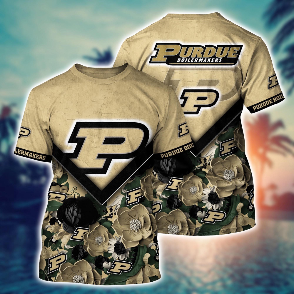 NCAA Purdue Boilermakers 3D T-Shirt Sporty Elegance Bliss For Sports Fans