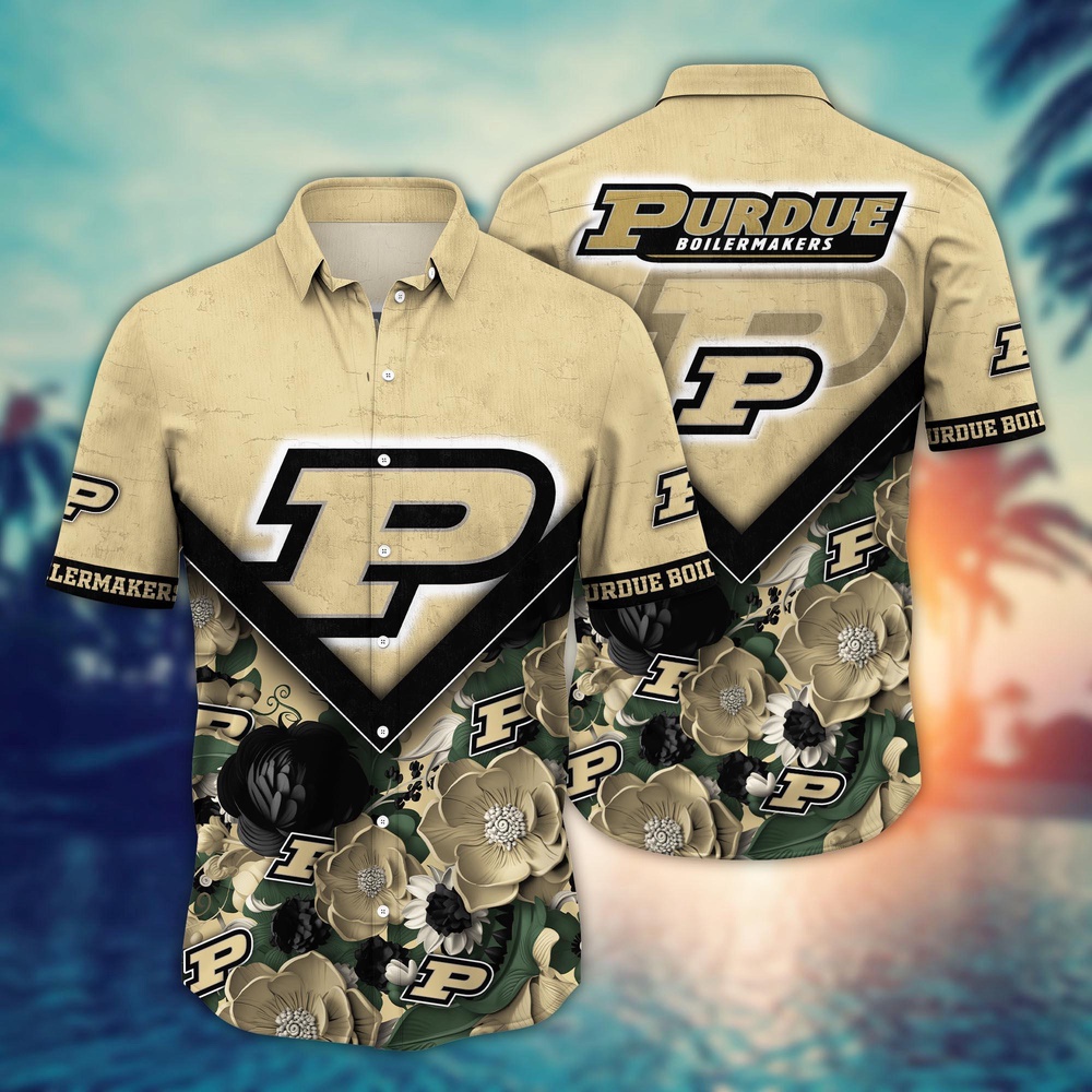 NCAA Purdue Boilermakers Hawaiian Shirt Floral Fusion Aloha Bliss For Fans