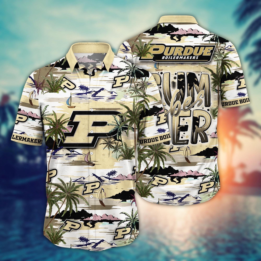 NCAA Purdue Boilermakers Hawaiian Shirt Palm Tree Paradise For Sports Fans