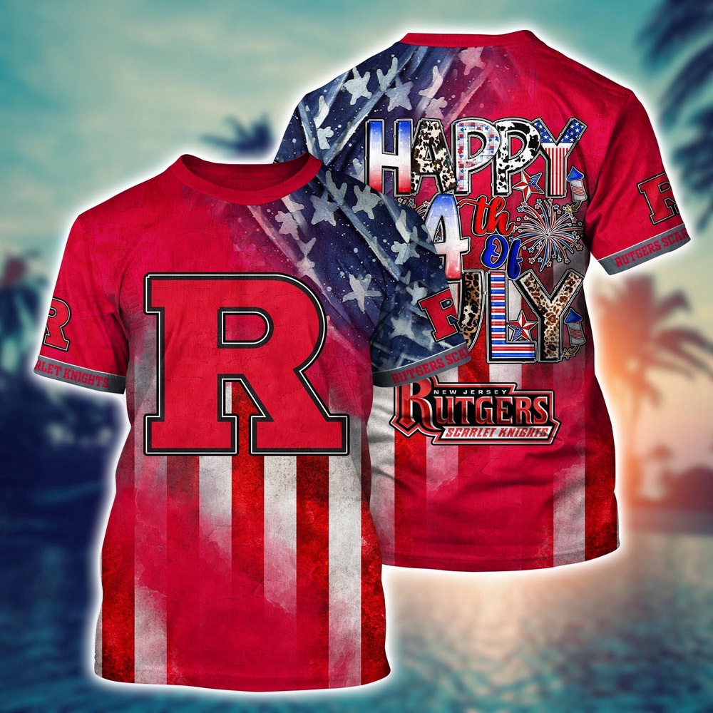 NCAA Rutgers Scarlet Knights 3D T-Shirt Athletic Trends For Fans NCAA Rutgers Scarlet Knights 3D T-Shirt Athletic Trends For Fans