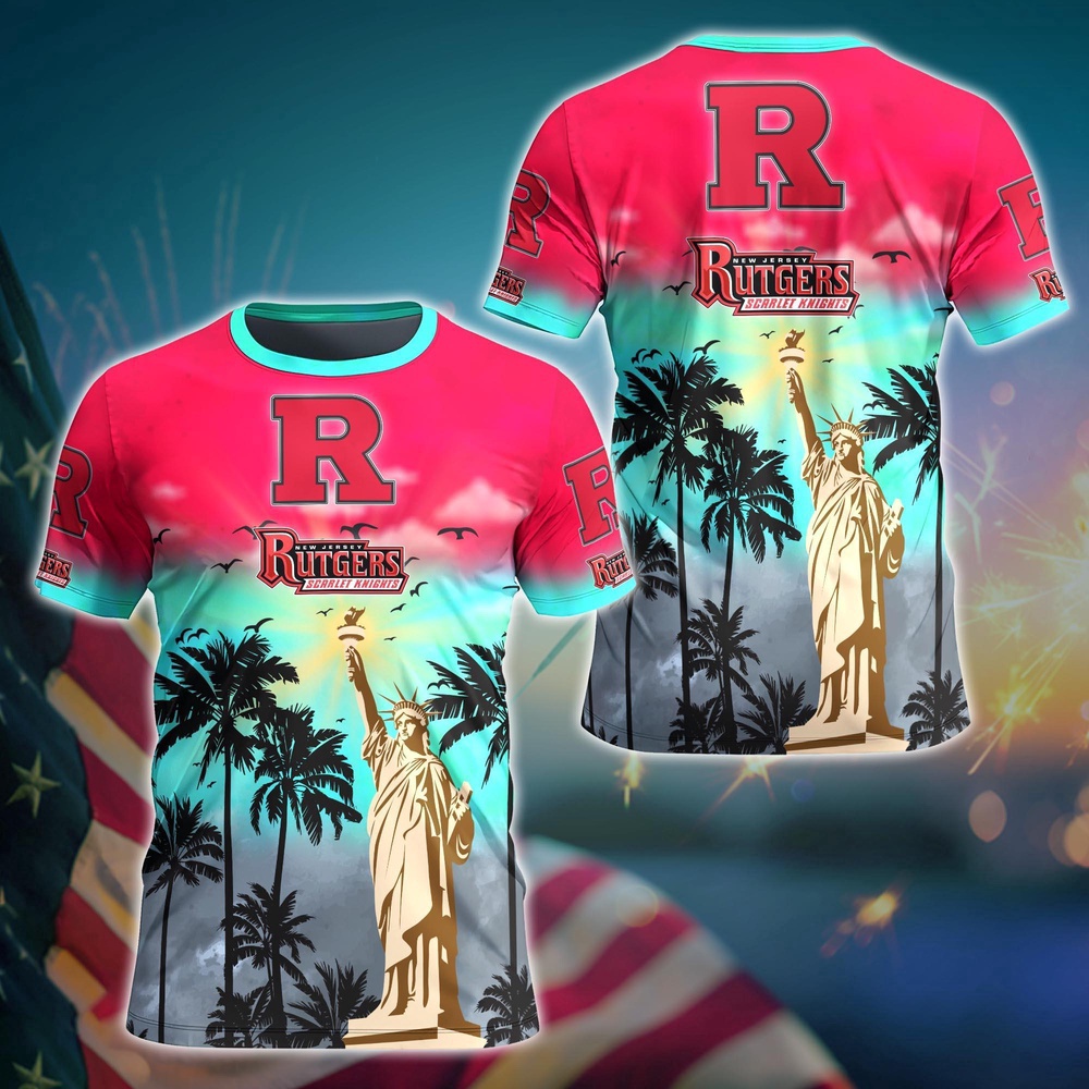 NCAA Rutgers Scarlet Knights 3D T-Shirt Fashion Forward For Fans NCAA Rutgers Scarlet Knights 3D T-Shirt Fashion Forward For Fans