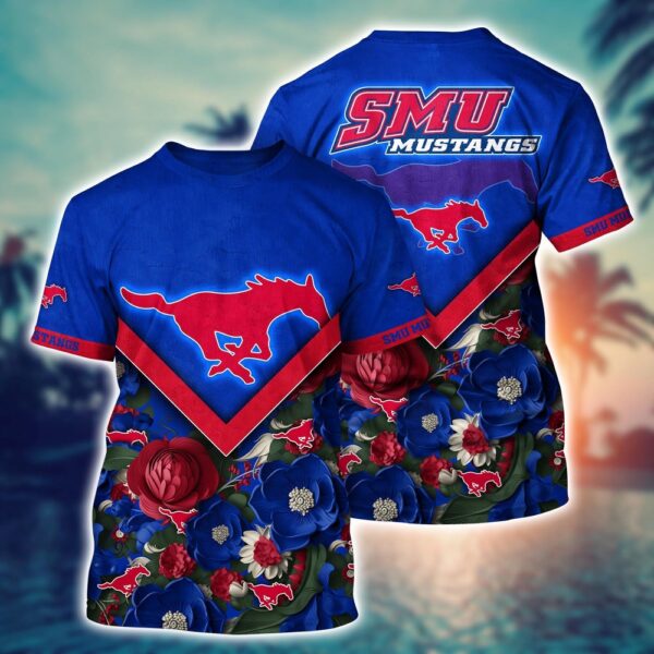 NCAA SMU Mustangs 3D T-Shirt Sporty Elegance Bliss For Sports Fans