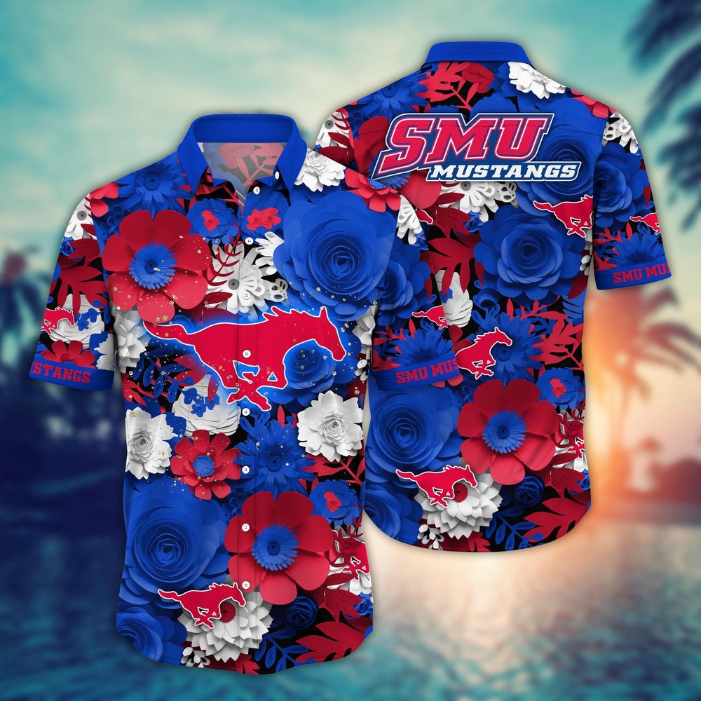 NCAA SMU Mustangs Hawaiian Shirt Grandstand Gala For Fans NCAA SMU Mustangs Hawaiian Shirt Grandstand Gala For Fans