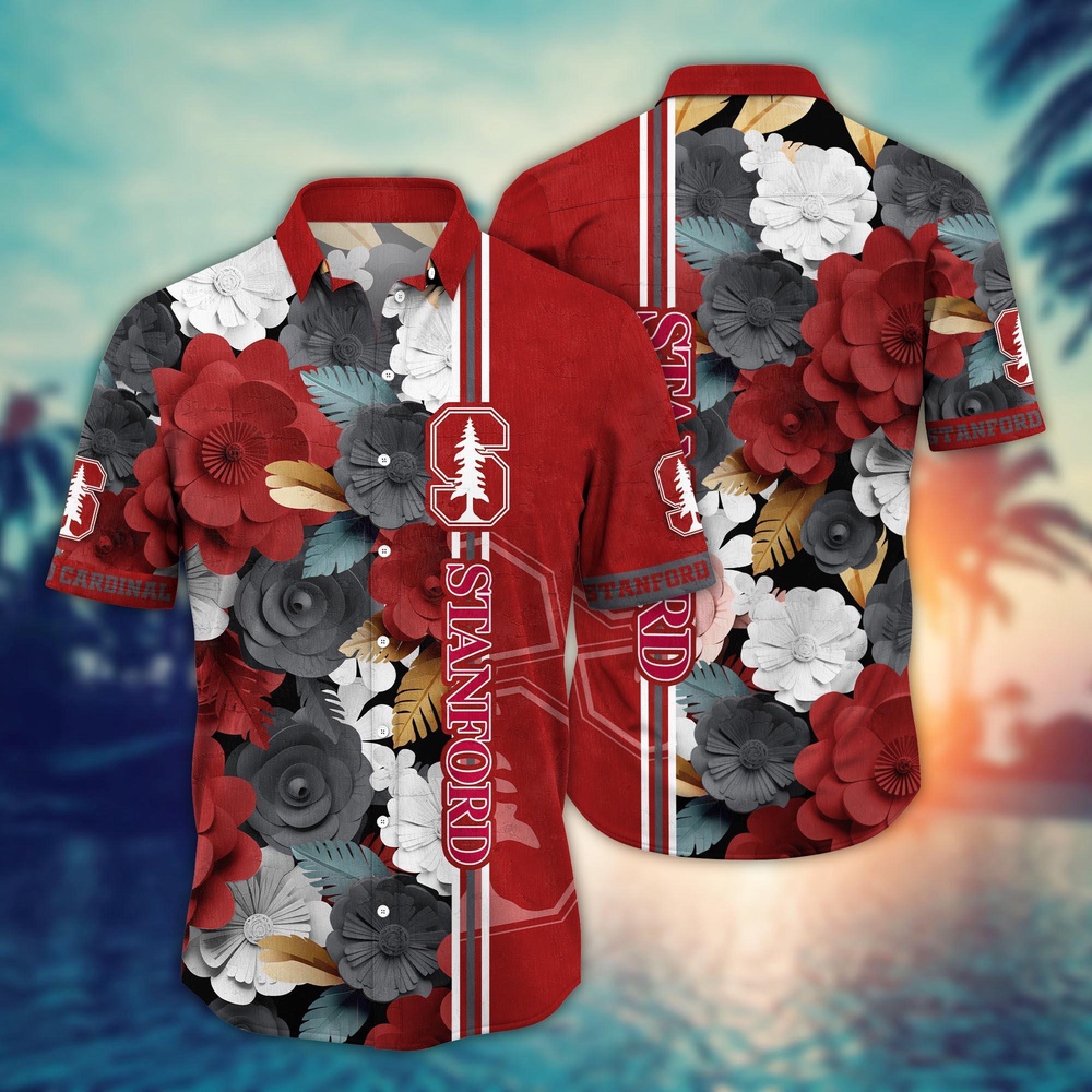 NCAA Stanford Cardinal Hawaiian Shirt Tropical Flower Pattern For Sports Fans NCAA Stanford Cardinal Hawaiian Shirt Tropical Flower Pattern For Sports Fans