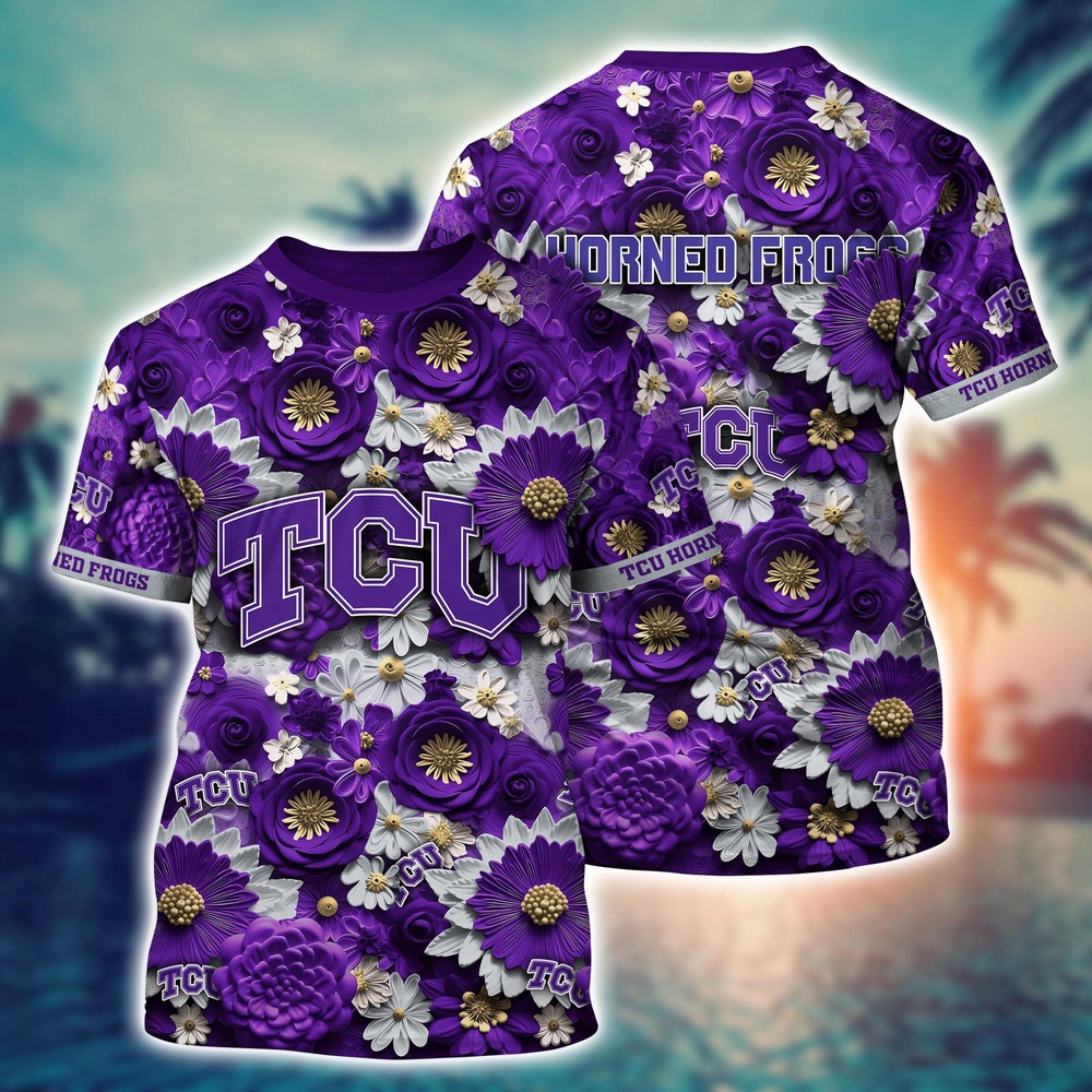 NCAA TCU Horned Frogs 3D T-Shirt Athletic Aura Trends For Sports Fans