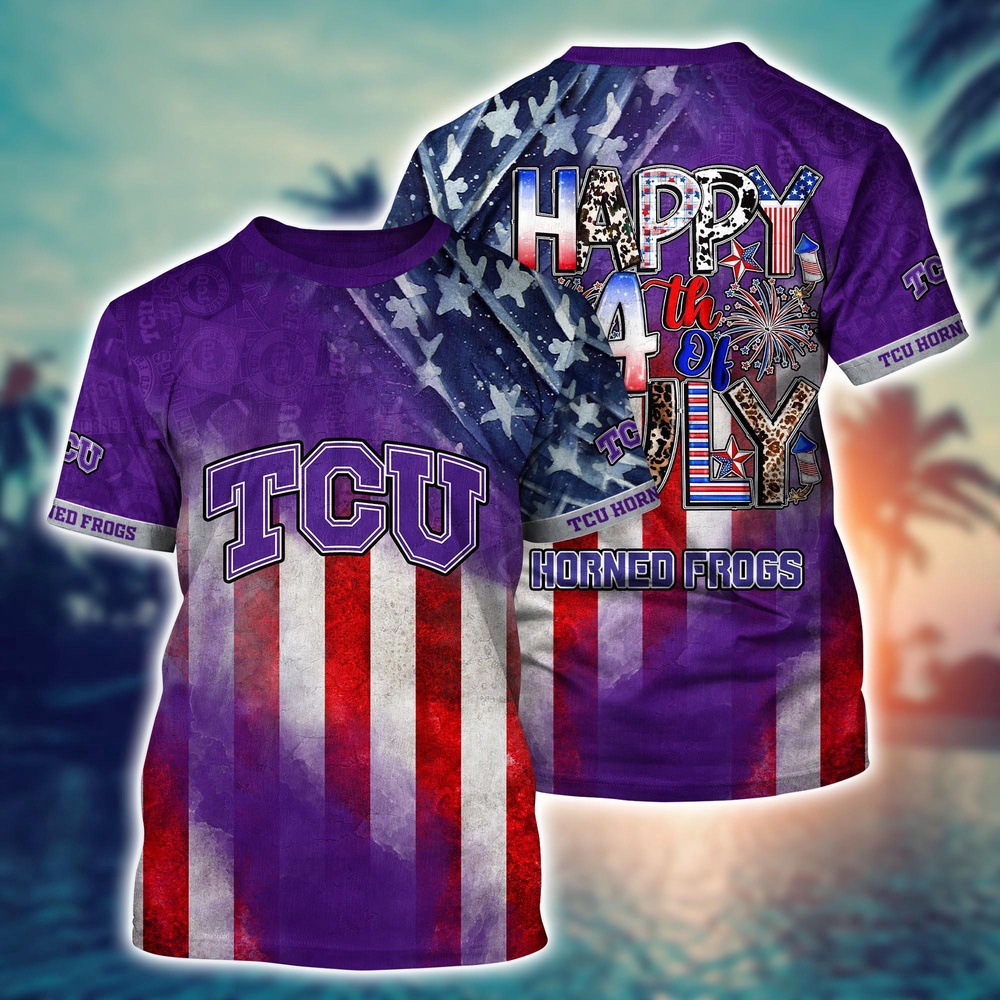 NCAA TCU Horned Frogs 3D T-Shirt Champion Comfort For Fans
