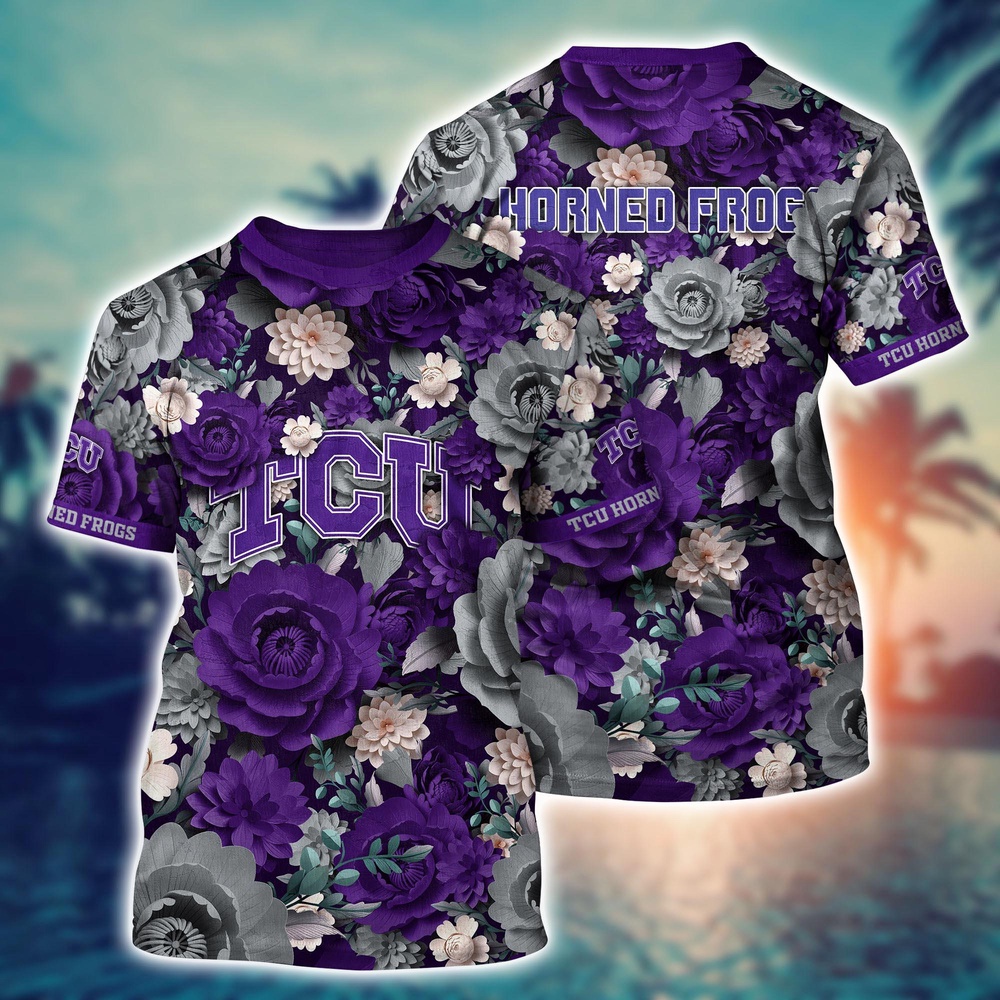 NCAA TCU Horned Frogs 3D T-Shirt Chic Vibes in Threads For Sports Fans