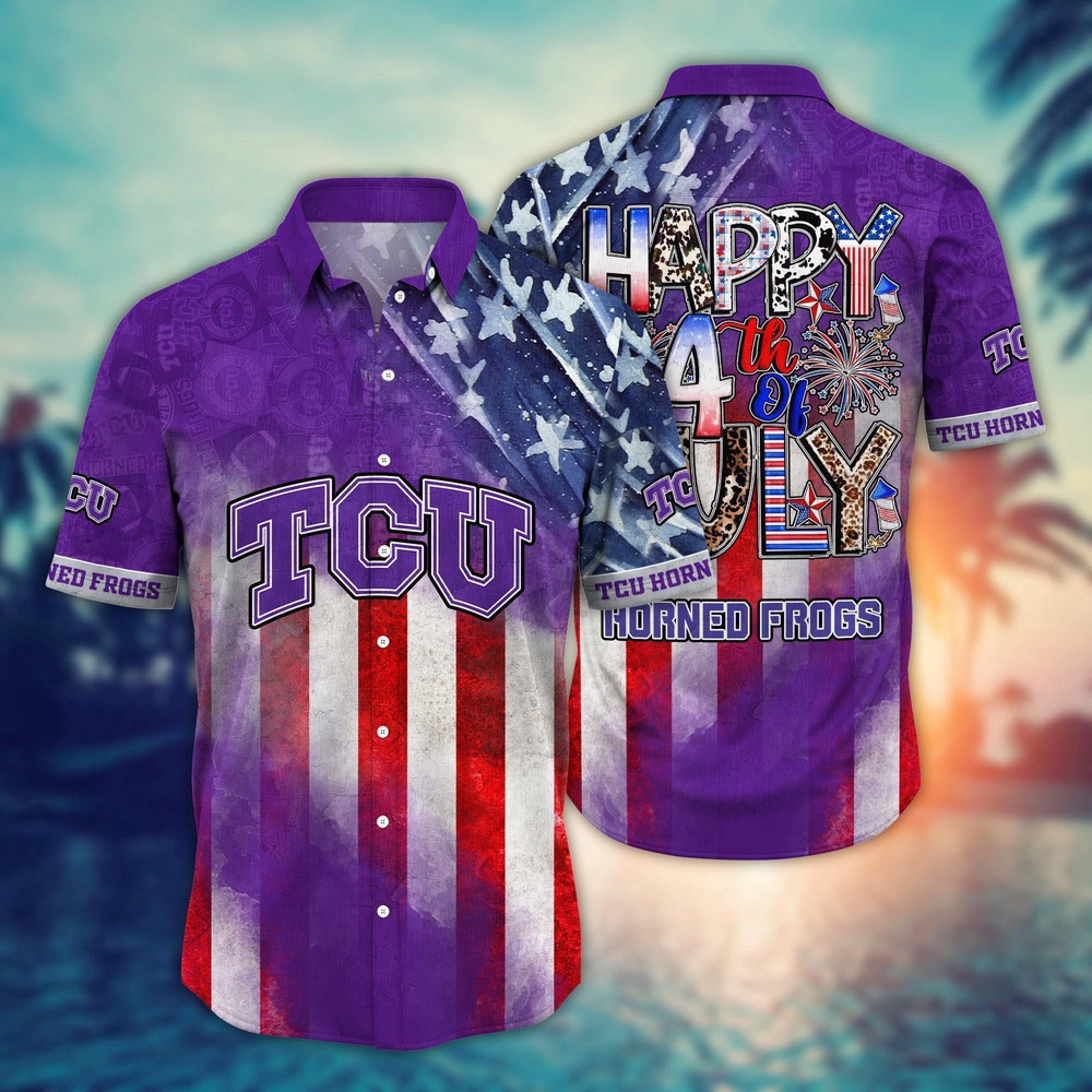 NCAA TCU Horned Frogs Hawaiian Shirt Breeze Through NCAA Gift For Fans NCAA TCU Horned Frogs Hawaiian Shirt Breeze Through NCAA Gift For Fans