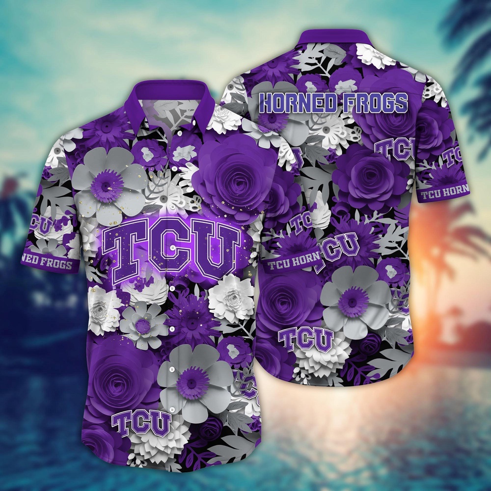 NCAA TCU Horned Frogs Hawaiian Shirt Breeze Through Triumph For Fans NCAA TCU Horned Frogs Hawaiian Shirt Breeze Through Triumph For Fans