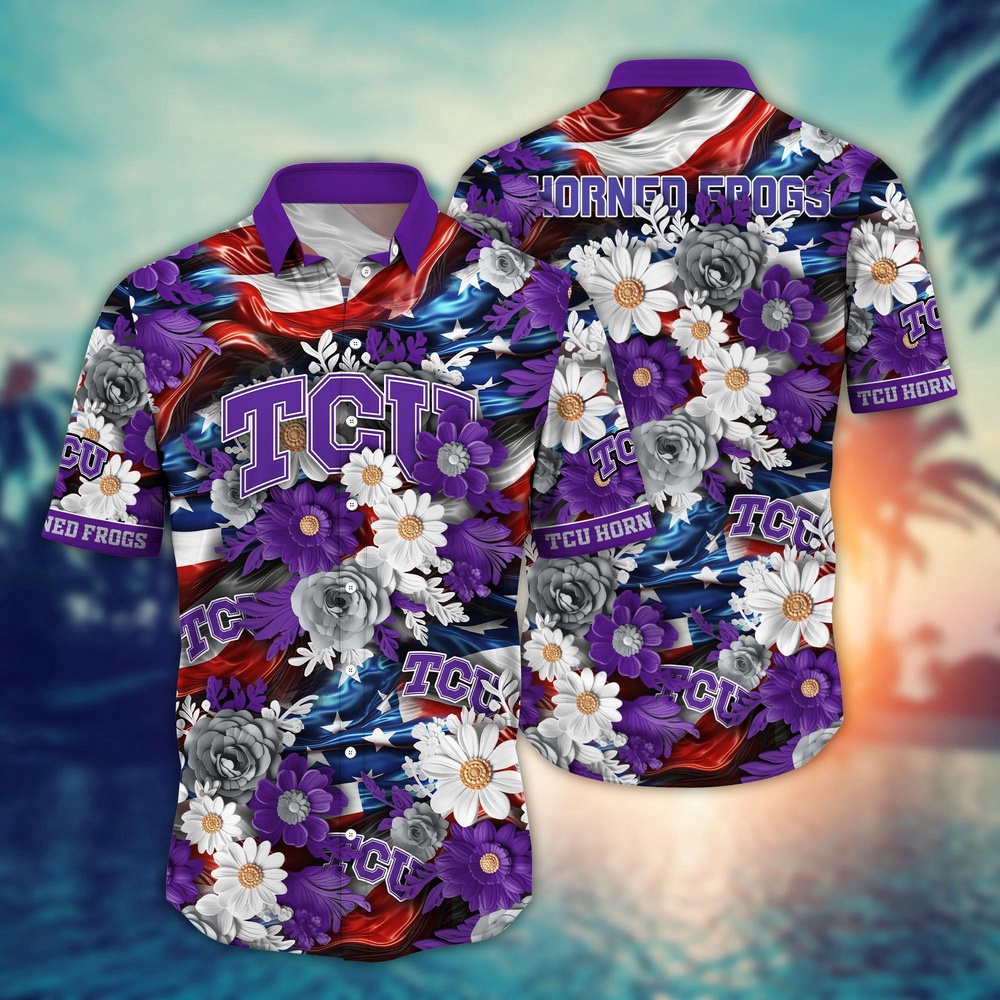 NCAA TCU Horned Frogs Hawaiian Shirt Campus Couture Gift For Fans NCAA TCU Horned Frogs Hawaiian Shirt Campus Couture Gift For Fans