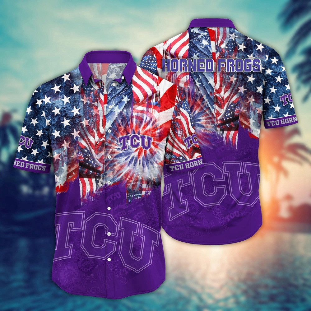 NCAA TCU Horned Frogs Hawaiian Shirt Sideline Bloom Gift For Fans NCAA TCU Horned Frogs Hawaiian Shirt Sideline Bloom Gift For Fans