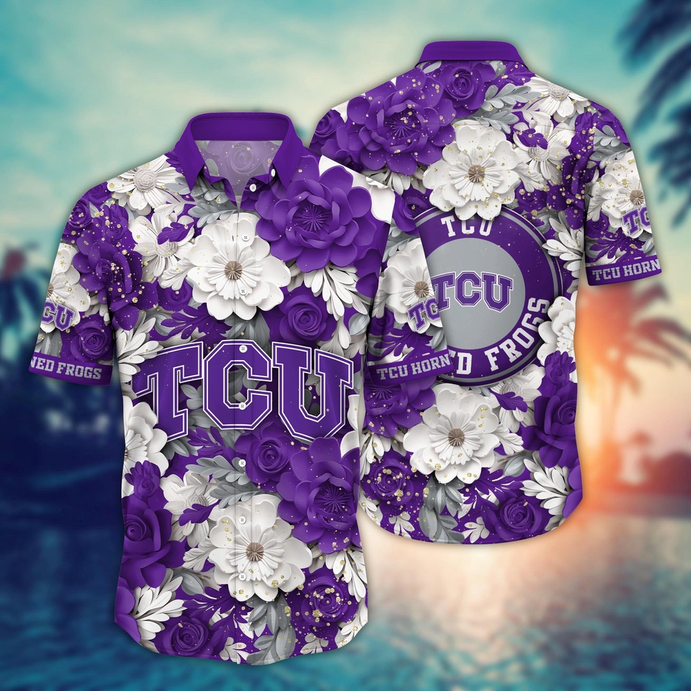 NCAA TCU Horned Frogs Hawaiian Shirt Spectacular Aloha Symphony For Fans NCAA TCU Horned Frogs Hawaiian Shirt Spectacular Aloha Symphony For Fans