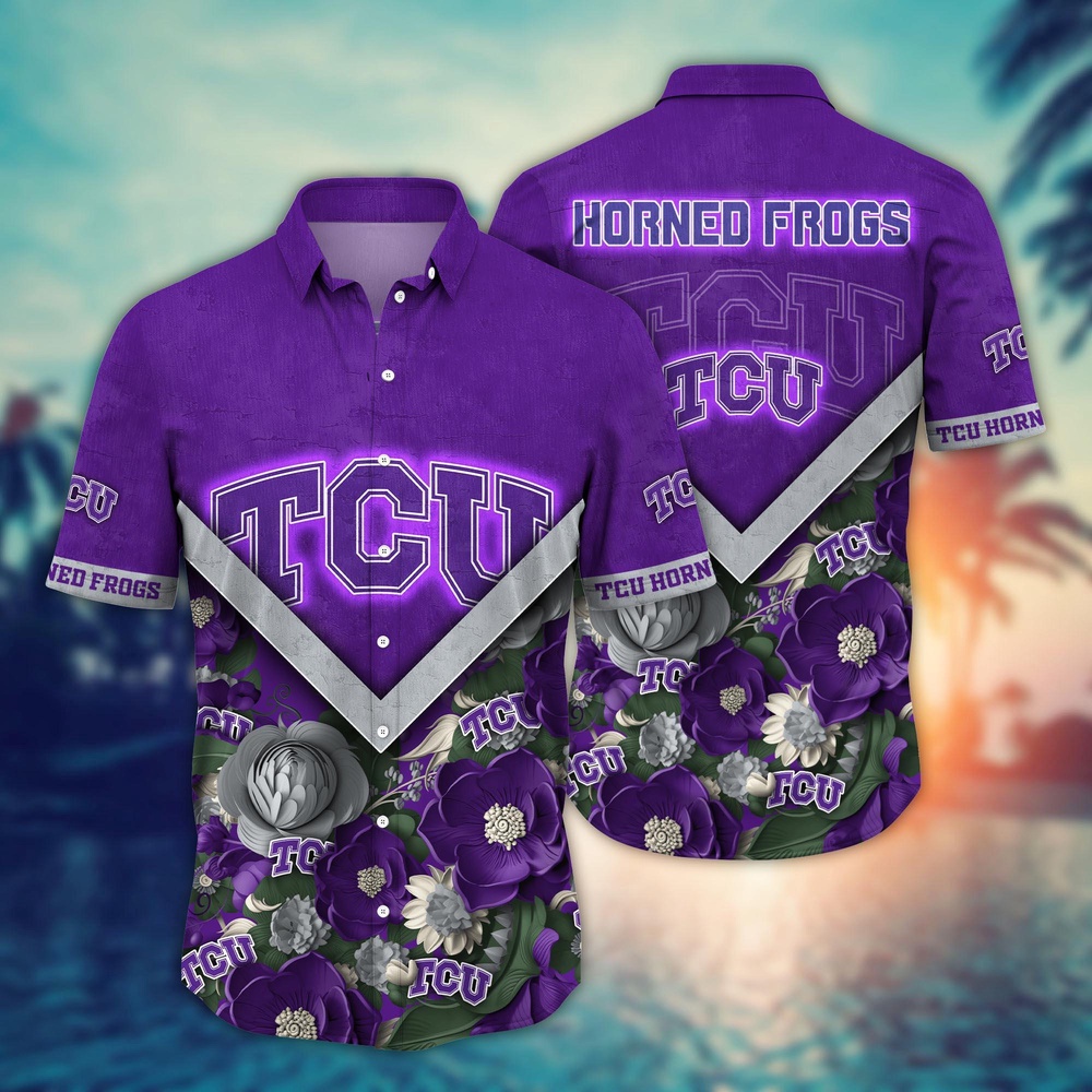 NCAA TCU Horned Frogs Hawaiian Shirt Tropic Twist For Fans NCAA TCU Horned Frogs Hawaiian Shirt Tropic Twist For Fans