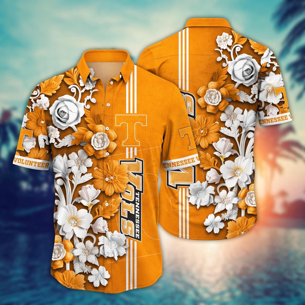 NCAA Tennessee Volunteers Hawaiian Shirt Floral Fantasy Fiesta For Sports Fans NCAA Tennessee Volunteers Hawaiian Shirt Floral Fantasy Fiesta For Sports Fans