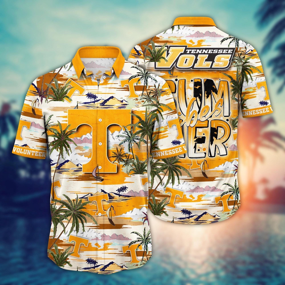 NCAA Tennessee Volunteers Hawaiian Shirt Palm Tree Cascade For Sports Fans NCAA Tennessee Volunteers Hawaiian Shirt Palm Tree Cascade For Sports Fans