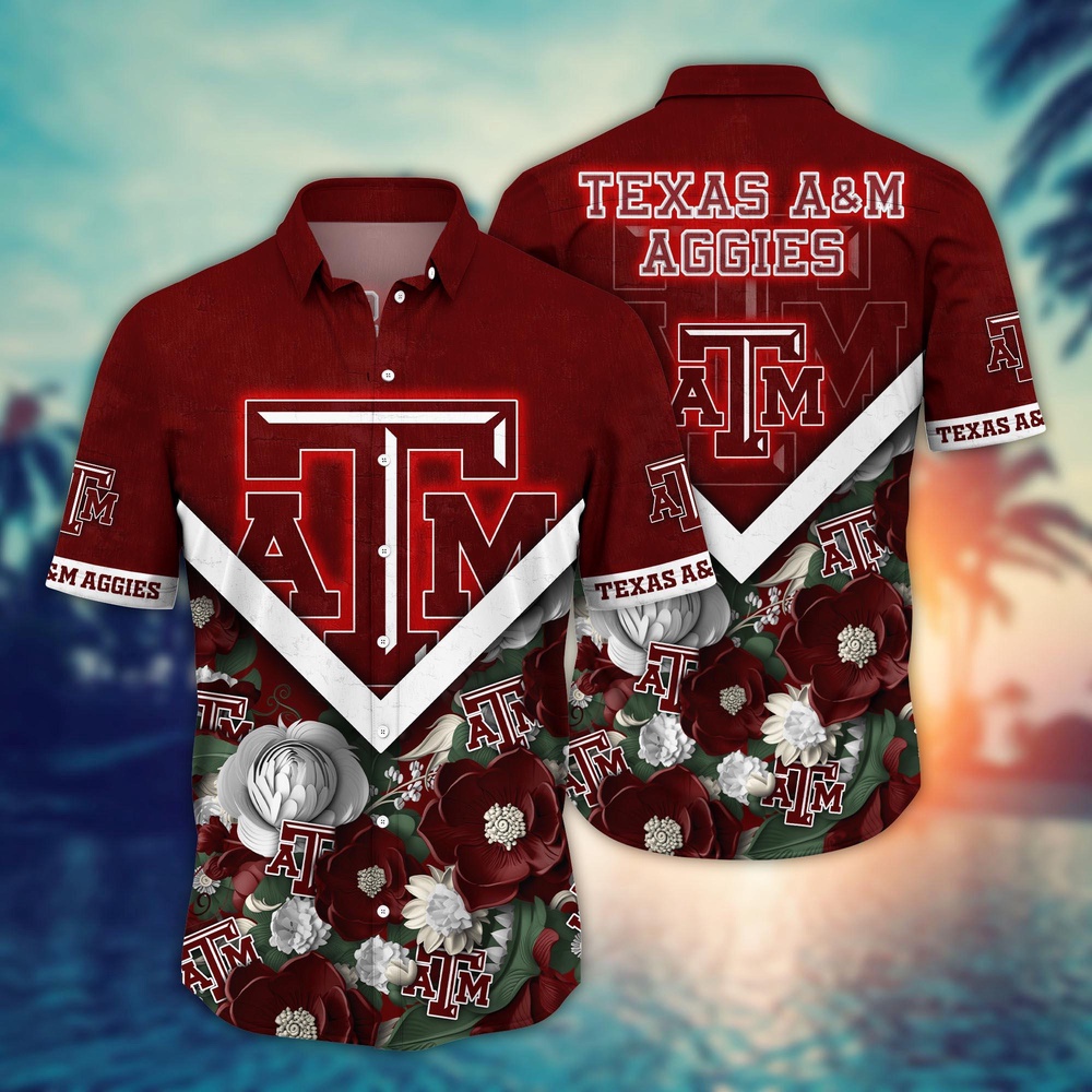 NCAA Texas A&M Aggies Hawaiian Shirt Blossom Blaze For Fans NCAA Texas A&M Aggies Hawaiian Shirt Blossom Blaze For Fans
