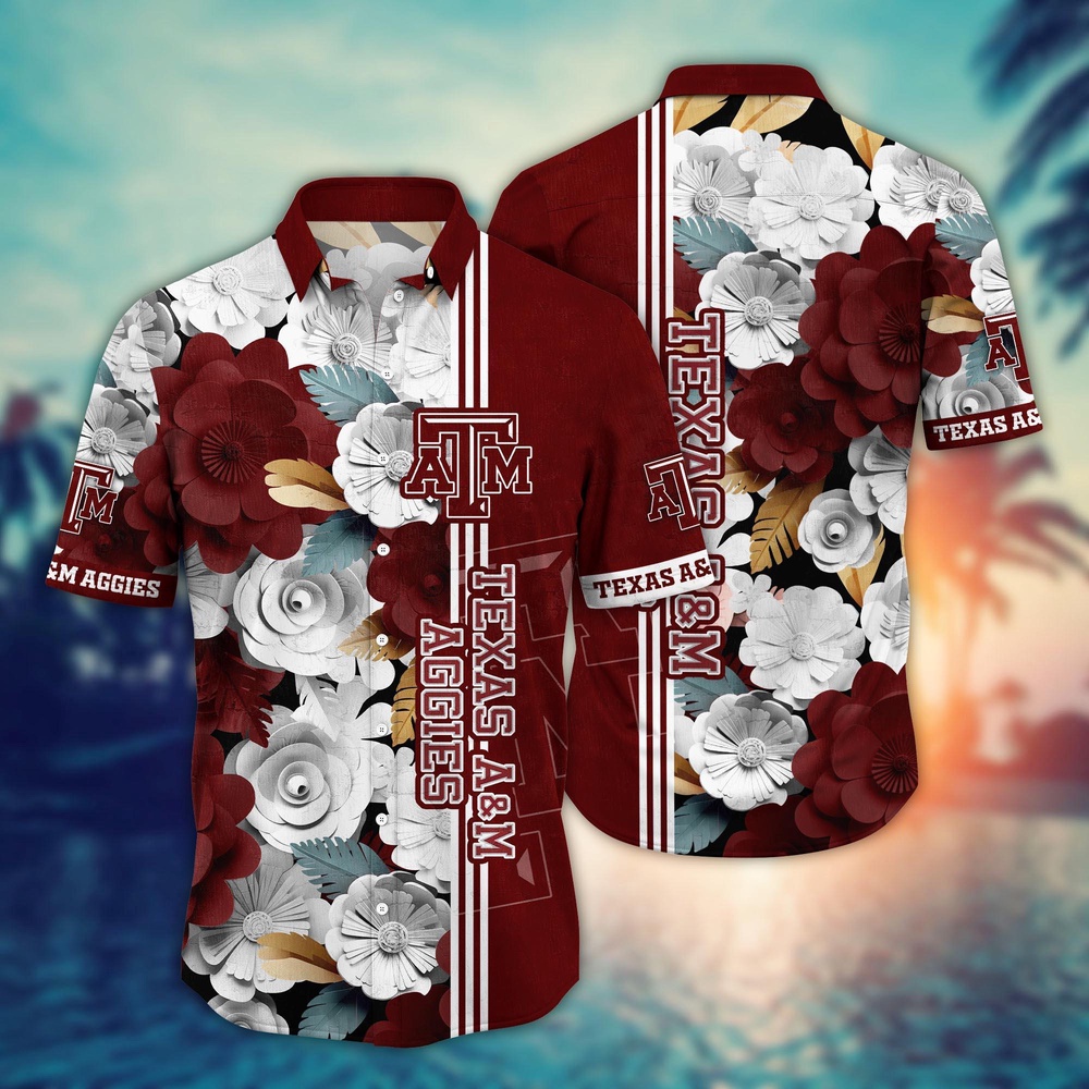 NCAA Texas A&M Aggies Hawaiian Shirt Blossom Bliss Cascade For Sports Fans NCAA Texas A&M Aggies Hawaiian Shirt Blossom Bliss Cascade For Sports Fans