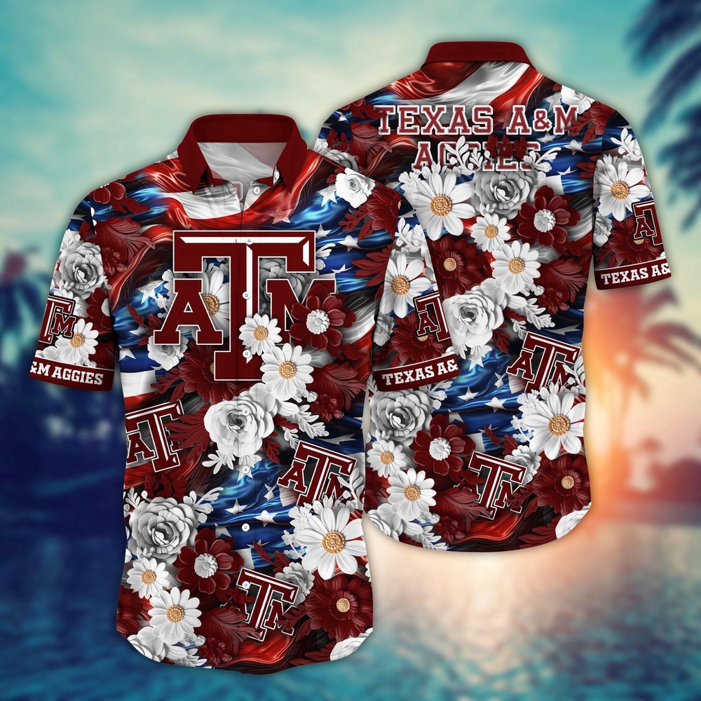 NCAA Texas A&M Aggies Hawaiian Shirt Campus Bloom Elegance Gift For Fans NCAA Texas A&M Aggies Hawaiian Shirt Campus Bloom Elegance Gift For Fans