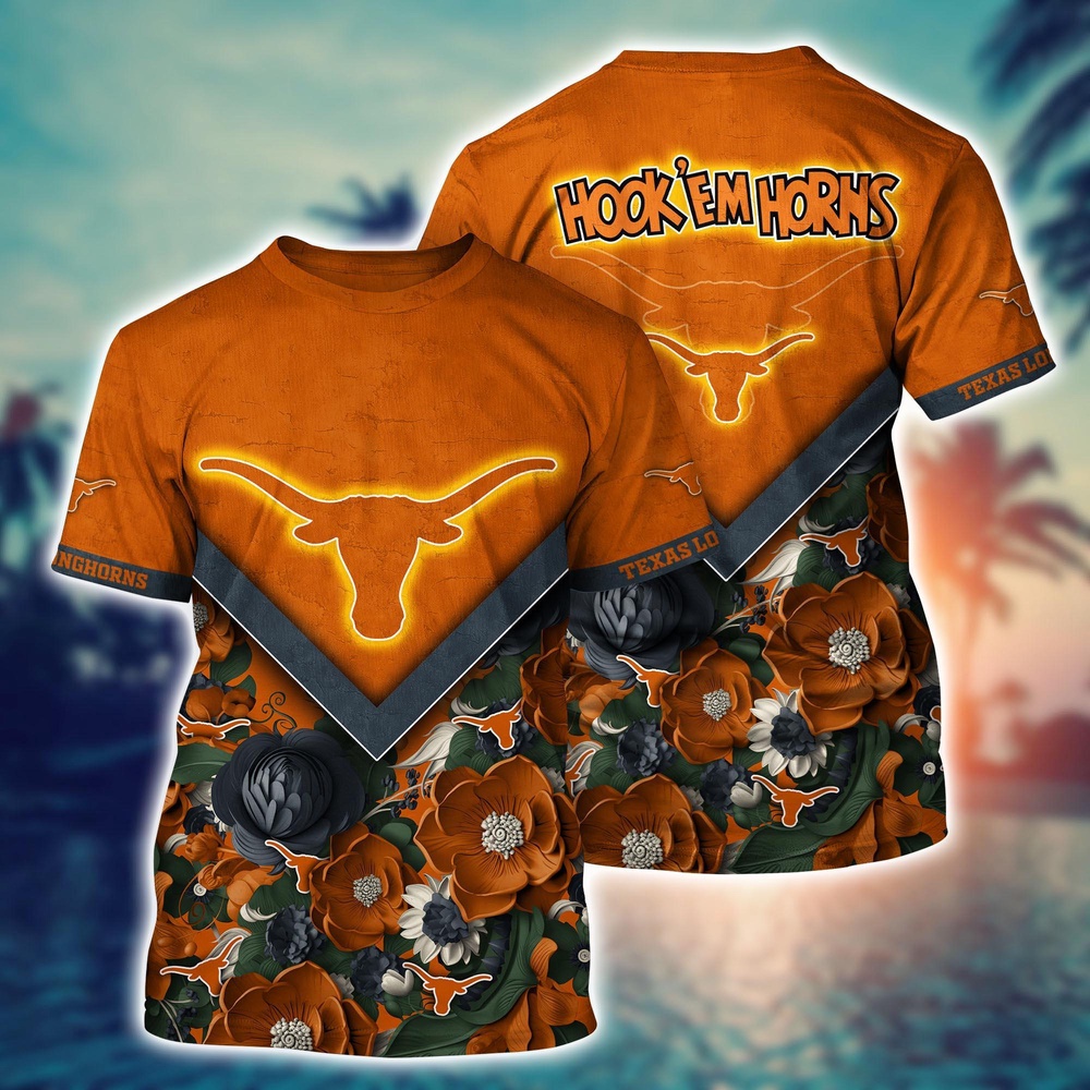 NCAA Texas Longhorns 3D T-Shirt Signature Elegance Threads For Sports Fans