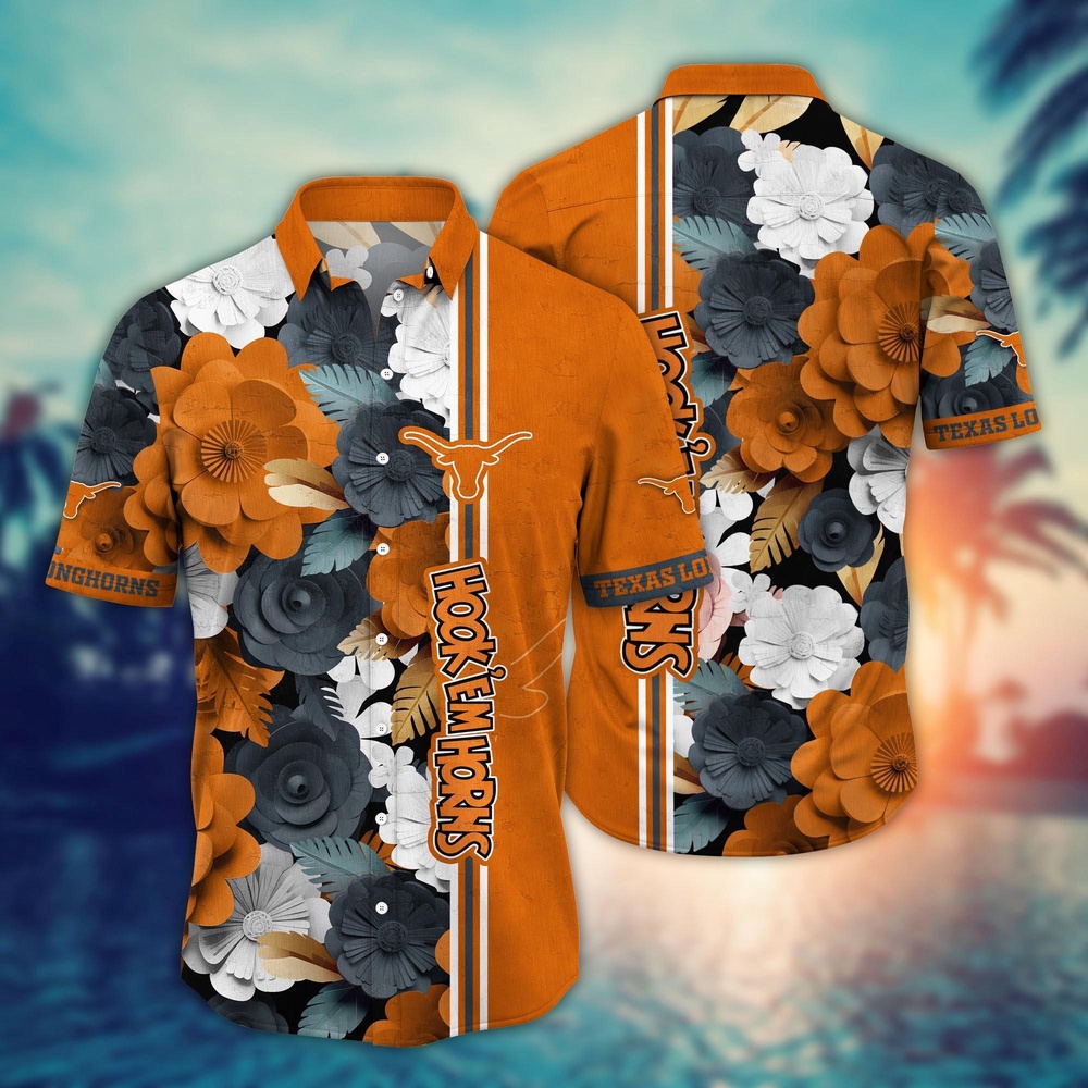 NCAA Texas Longhorns Hawaiian Shirt Blossom Bliss Cascade For Sports Fans NCAA Texas Longhorns Hawaiian Shirt Blossom Bliss Cascade For Sports Fans