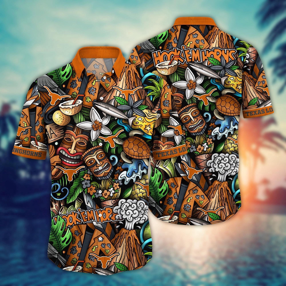 NCAA Texas Longhorns Hawaiian Shirt Campus Blossom Bliss Gift For Fans NCAA Texas Longhorns Hawaiian Shirt Campus Blossom Bliss Gift For Fans