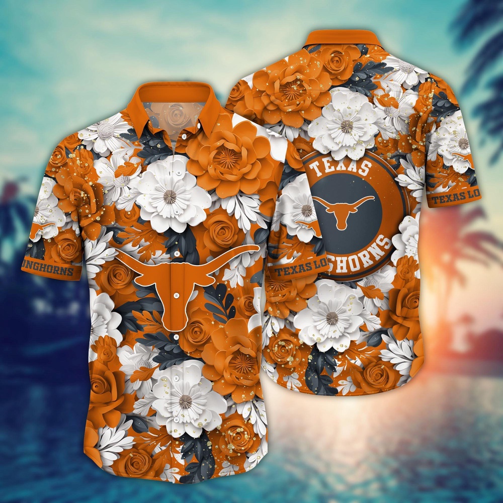 NCAA Texas Longhorns Hawaiian Shirt Tropical Euphoria For Fans NCAA Texas Longhorns Hawaiian Shirt Tropical Euphoria For Fans