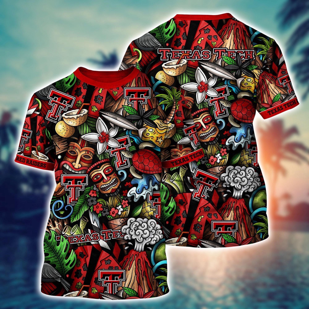 NCAA Texas Tech Red Raiders 3D T-Shirt Athletic Aura For Fans