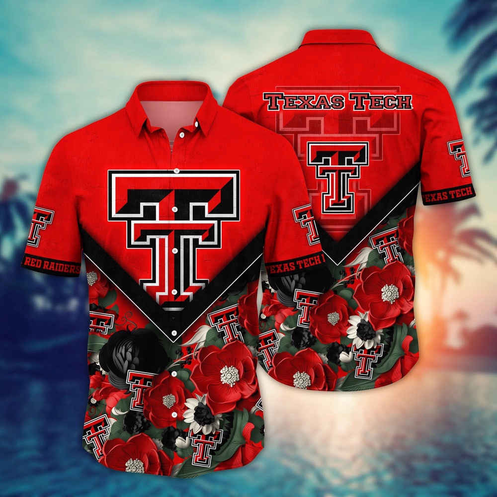 NCAA Texas Tech Red Raiders Hawaiian Shirt Floral Fusion Aloha Bliss For Fans NCAA Texas Tech Red Raiders Hawaiian Shirt Floral Fusion Aloha Bliss For Fans