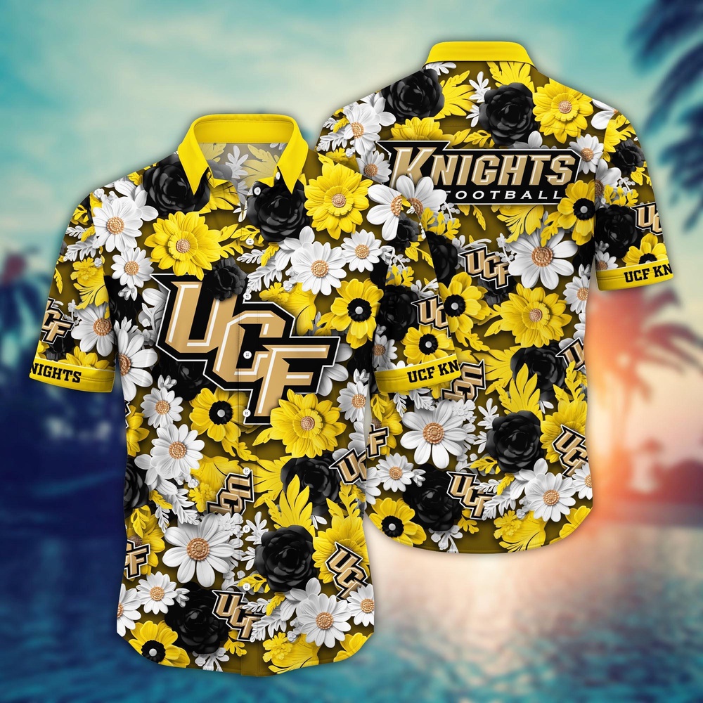 NCAA UCF Knights Hawaiian Shirt Blossom Burst Bliss For Sports Fans NCAA UCF Knights Hawaiian Shirt Blossom Burst Bliss For Sports Fans