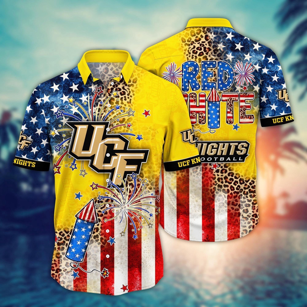 NCAA UCF Knights Hawaiian Shirt Floral Fanfare Gift For Fans NCAA UCF Knights Hawaiian Shirt Floral Fanfare Gift For Fans