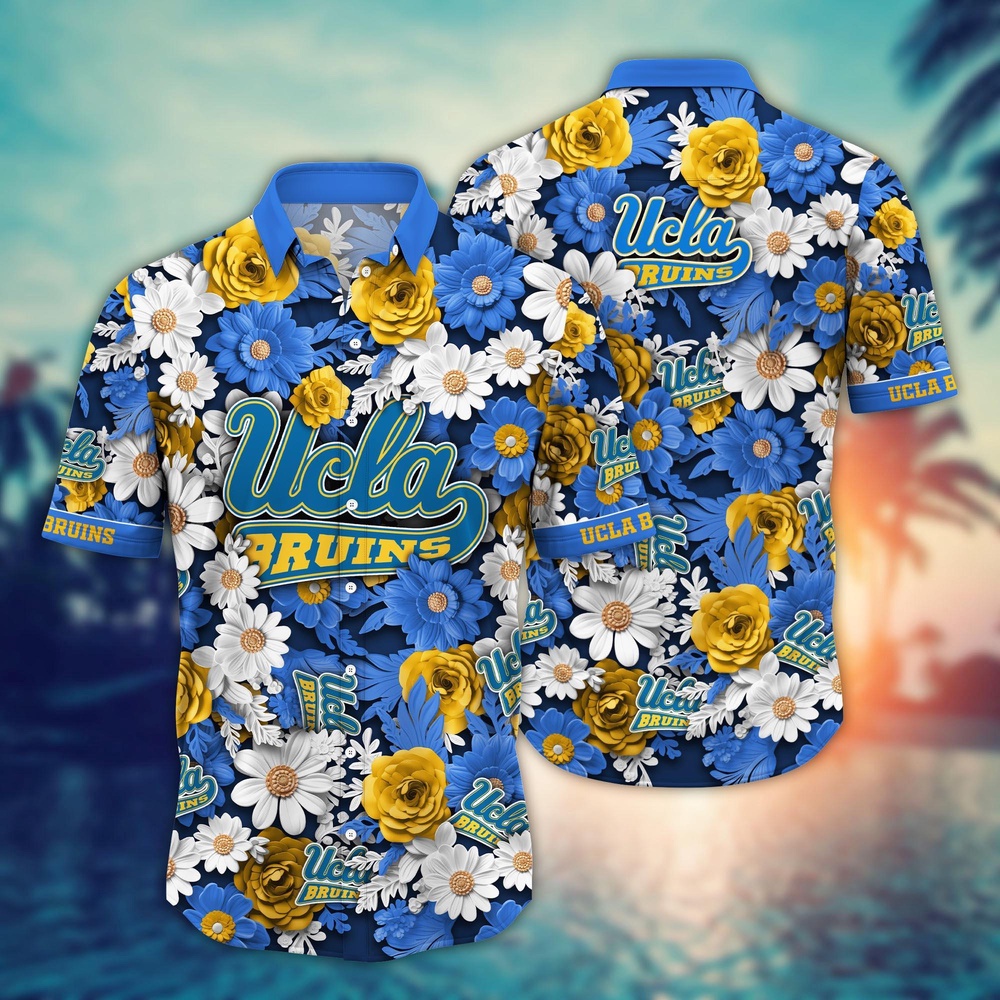 NCAA UCLA Bruins Hawaiian Shirt Cheerful Bloom Beats For Sports Fans NCAA UCLA Bruins Hawaiian Shirt Cheerful Bloom Beats For Sports Fans