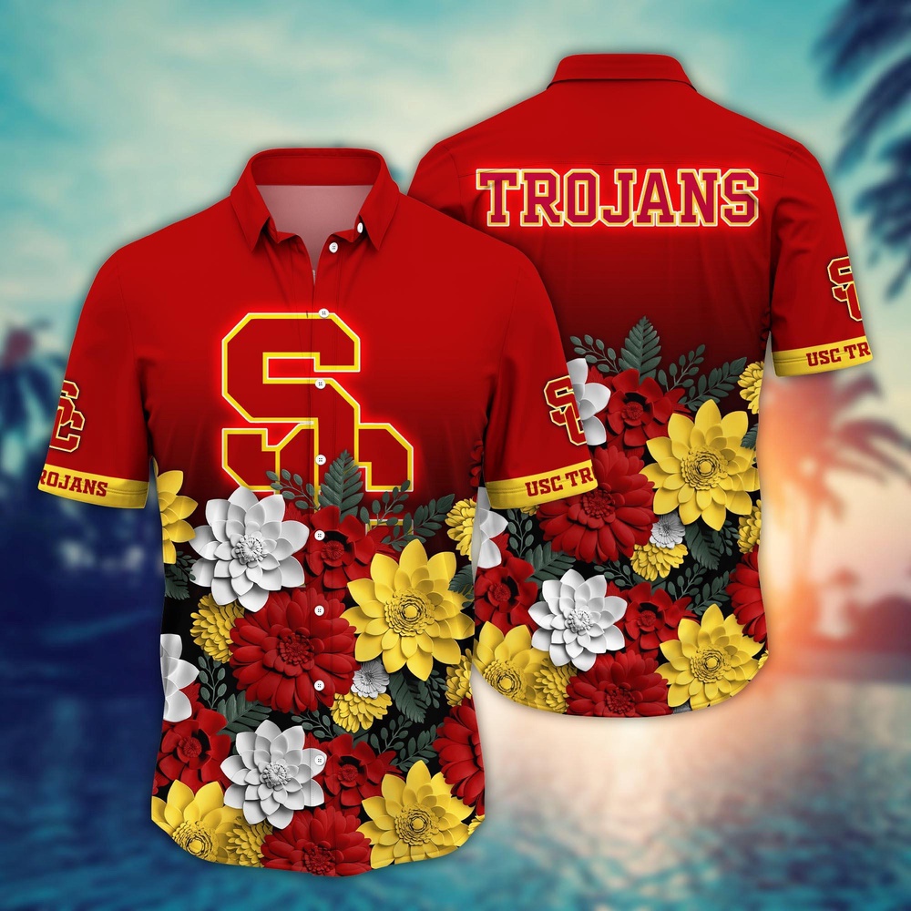 NCAA USC Trojans Hawaiian Shirt Cheer Chic Carnival For Fans NCAA USC Trojans Hawaiian Shirt Cheer Chic Carnival For Fans
