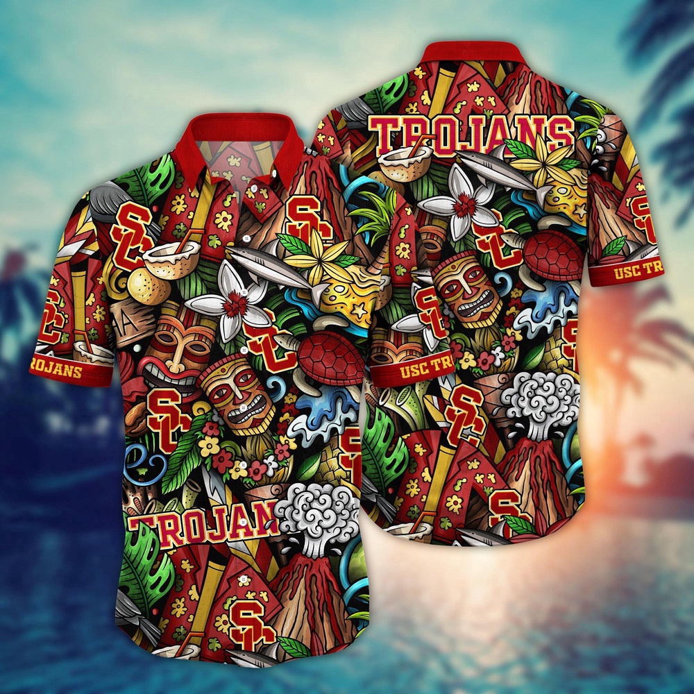 NCAA USC Trojans Hawaiian Shirt Goal Line Glory Gift For Fans NCAA USC Trojans Hawaiian Shirt Goal Line Glory Gift For Fans