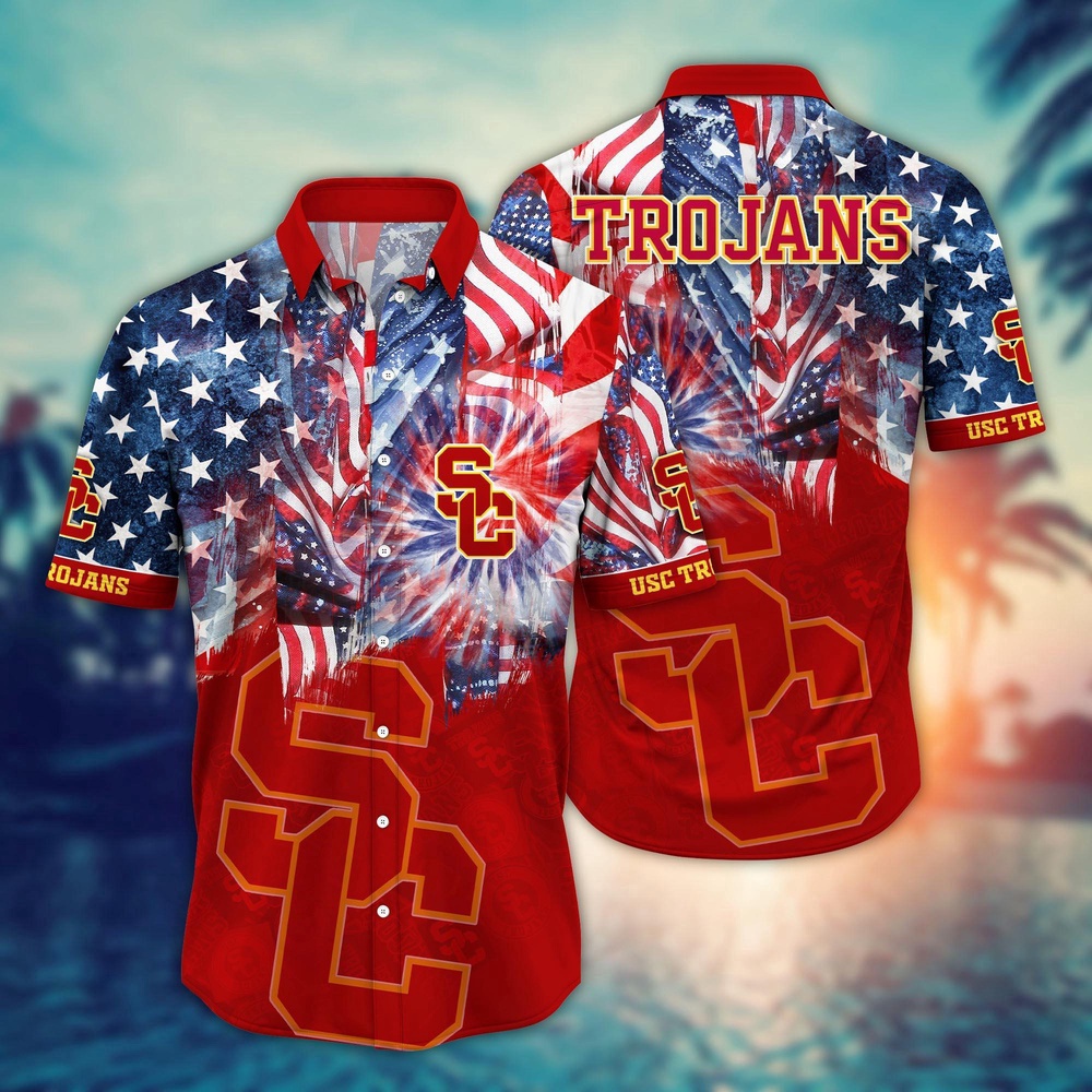 NCAA USC Trojans Hawaiian Shirt Sideline Bloom Gift For Fans NCAA USC Trojans Hawaiian Shirt Sideline Bloom Gift For Fans