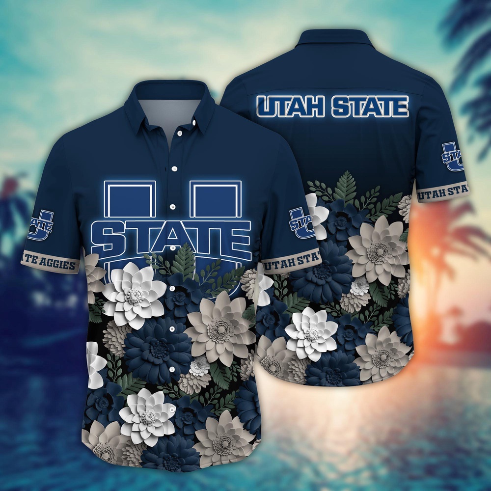 NCAA Utah State Aggies Hawaiian Shirt Blossom Bliss Cascade For Fans