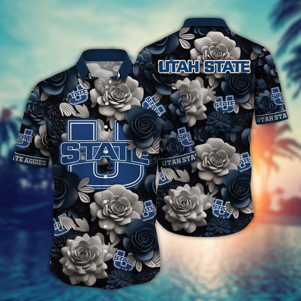 NCAA Utah State Aggies Hawaiian Shirt Campus Carnival For Sports Fans NCAA Utah State Aggies Hawaiian Shirt Campus Carnival For Sports Fans