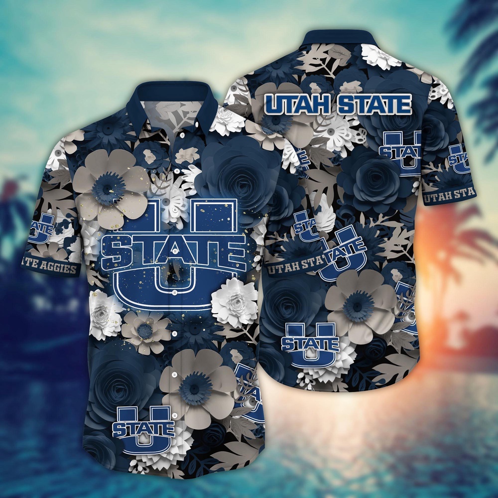 NCAA Utah State Aggies Hawaiian Shirt Grandstand Gala For Fans NCAA Utah State Aggies Hawaiian Shirt Grandstand Gala For Fans