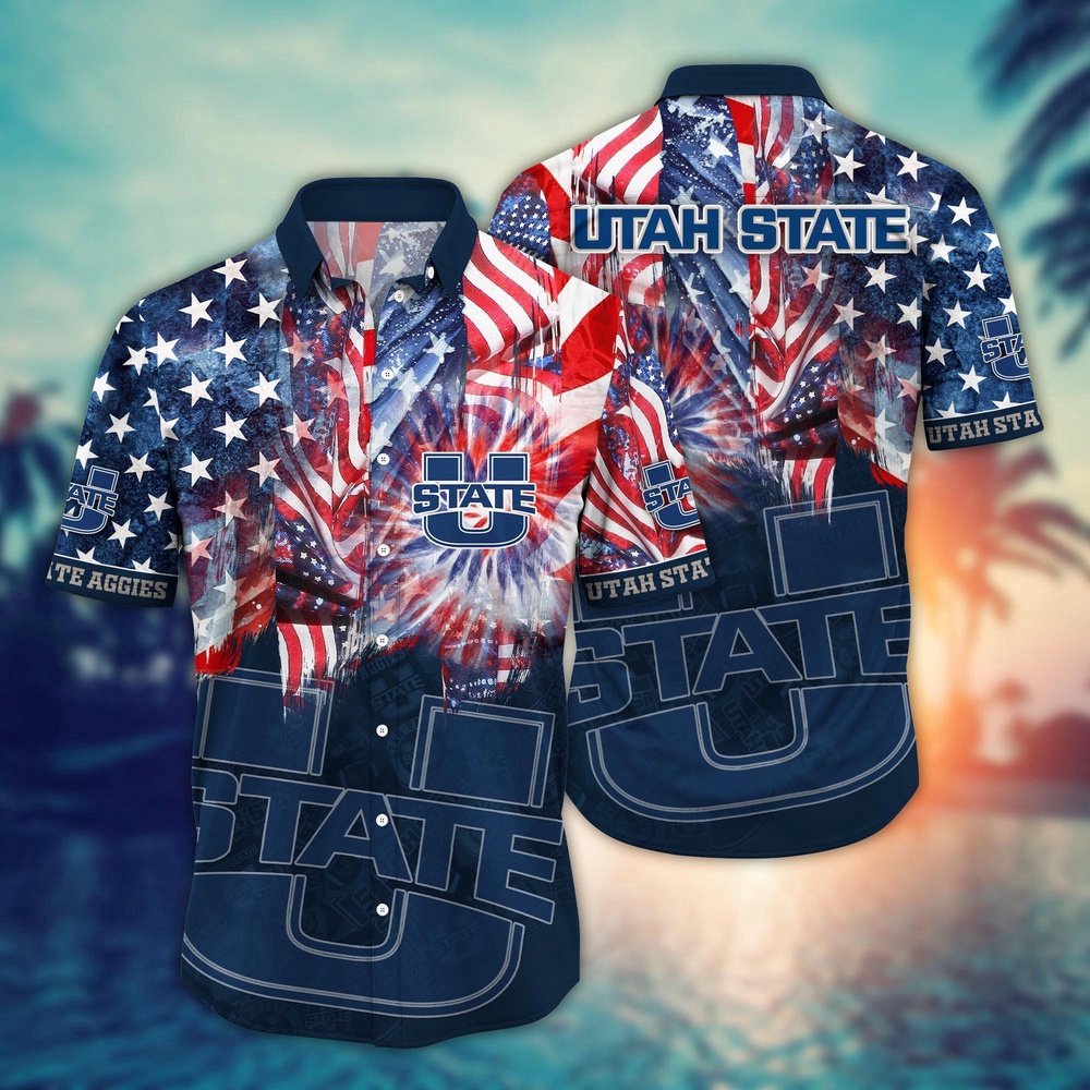 NCAA Utah State Aggies Hawaiian Shirt Marching Band Bloom Gift For Fans NCAA Utah State Aggies Hawaiian Shirt Marching Band Bloom Gift For Fans