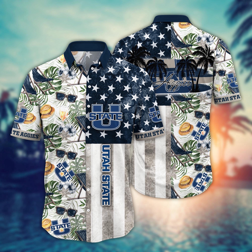NCAA Utah State Aggies Hawaiian Shirt Team Pride Paradise Gift For Fans NCAA Utah State Aggies Hawaiian Shirt Team Pride Paradise Gift For Fans