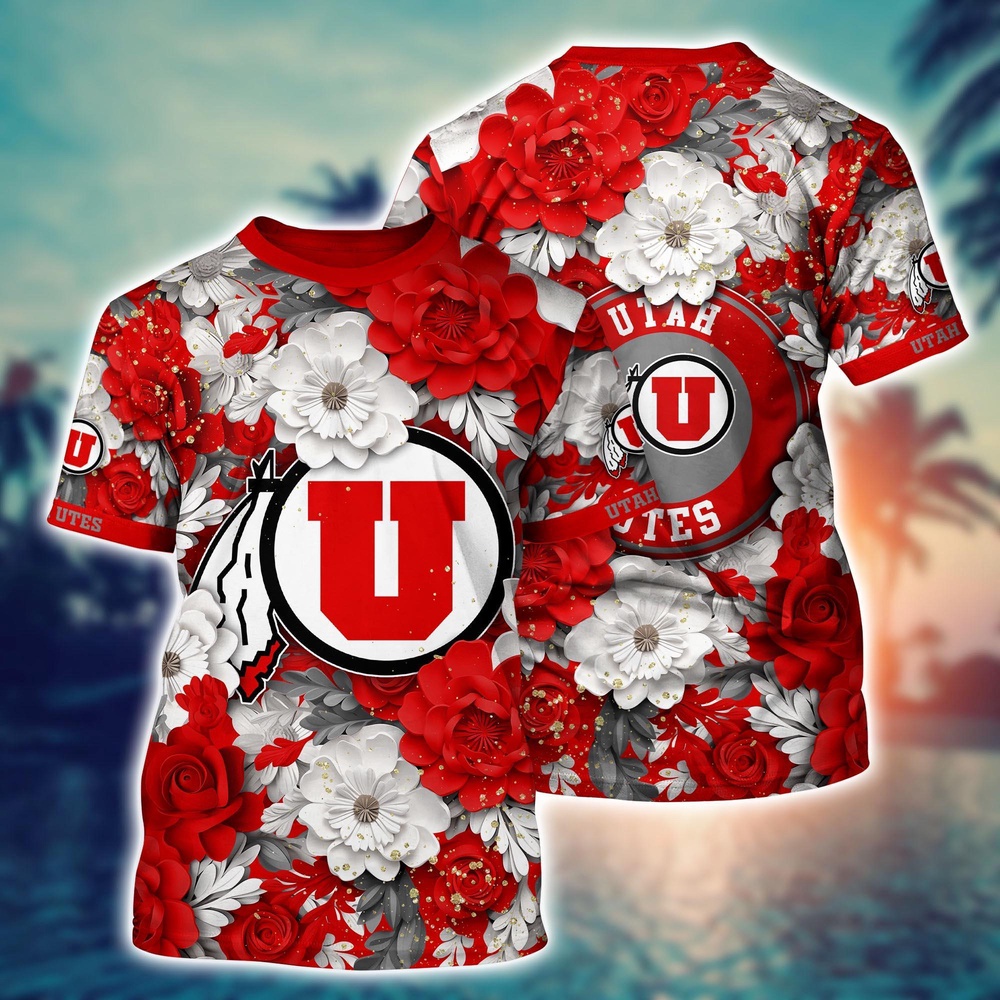 NCAA Utah Utes 3D T-Shirt Casual Elegance Blissful For Sports Fans NCAA Utah Utes 3D T-Shirt Casual Elegance Blissful For Sports Fans