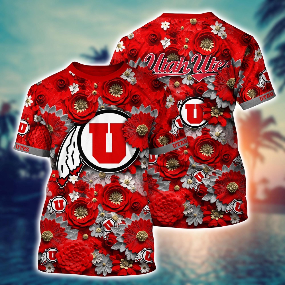 NCAA Utah Utes 3D T-Shirt Elegance in Motion For Sports Fans NCAA Utah Utes 3D T-Shirt Elegance in Motion For Sports Fans