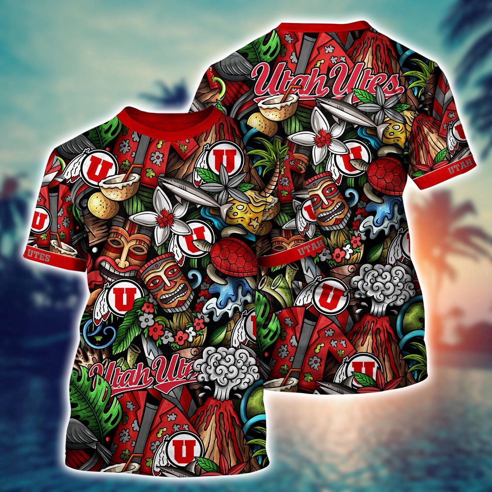 NCAA Utah Utes 3D T-Shirt Fashion Forward Vibes For Fans NCAA Utah Utes 3D T-Shirt Fashion Forward Vibes For Fans